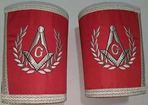 Ensemble de Regalia Maçonnique pour Maître Maçon de Loge Bleue : Tablier Bleu/Rouge, Collier et Gants (Manchettes) - Product Image 3