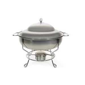 Vintage Floral Enamel Chafing Dish Food Warmer with Lid Metal <b>Buffet</b> <b>Server</b> Catering Food Heating Pot with Stand Burner - Product Image 2