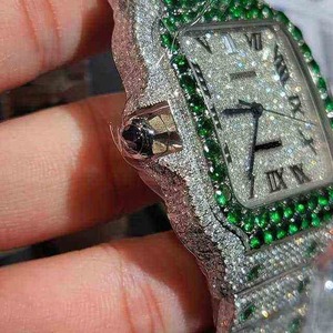 Montre de luxe au design diamanté, mouvement mécanique automatique avec bracelet en acier inoxydable, idéale pour le bureau, disponible pour les commandes en gros - Product Image 4