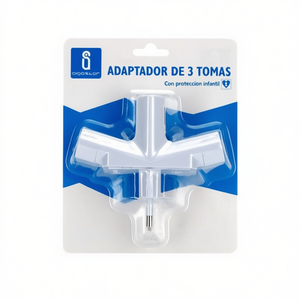 Adattatore a 3 Prese con Protezione per Bambini in Plastica - Product Image 2