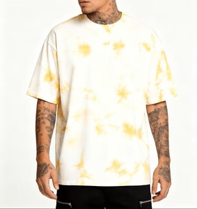 Camiseta de Manga Corta para Hombre, Estilo Hip Hop, Tie-Dye, 240g, Corte Holgado, Protección UV, Estilo Americano Vintage, Tendencia Primavera/Verano - Product Image 1