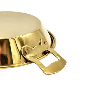 Sartén de huevo de 7 "con dos asas Sartén pequeña de latón para servir plato de estilo tailandés" Kai Kata "Plato de servicio premium de latón de Tailandia - Product Image 4