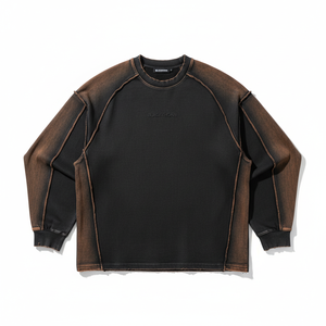 เสื้อยืดแขนสั้นสไตล์เรโทรวินเทจสำหรับผู้ชายและผู้หญิง-ผ้าฝ้าย 100% ปักลายโลโก้ด้านหน้า ทรงโอเวอร์ไซส์ เป็นมิตรกับสิ่งแวดล้อม BLACKTHORN - Product Image 1