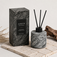 Diffuseur d'arômes sans flamme AIKUN en verre rond, sans alcool, à diffusion longue durée, pour salon, chambre d'hôtel, logo personnalisé
