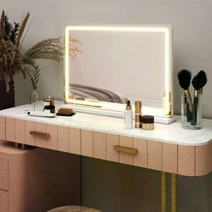 Specchio LED da Trucco con Cornice in Alluminio, Dimmerabile, 3 Modalità di Colore, Funzione Memoria per Camera da Letto o Bagno - Product Image 5