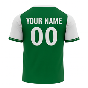 Men's Green White Contrast Soccer Jersey Short Sleeve Moisture Wicking Performance <b>T</b>-<b>Shirt</b> Regular Fit All Seasons - Product Image 4