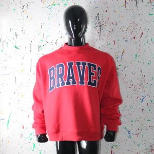 Sudadera BRAVES RED con Cuello Alto, 100% Algodón, Apliques Bordados en Azul, Cuello Ancho, URBAN PRODUCTIONS - Product Image 1