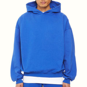 <b>Men's</b> Oversized Hooded Sweatshirt Solid <b>Pink</b> Fleece Regular Sleeve Autumn Casual Wear Knitted <b>Hoodie</b> - Product Image 5