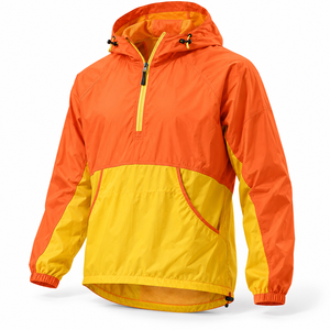 <b>Pink</b> Orange Two Tone Windbreaker <b>Jacket</b> Lightweight Windproof Outdoor Rain Shell Unisex Sports Workwear Hiking Camping Rainwear - Product Image 1