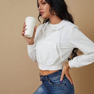 Sudadera Corta Personalizada para Mujer, 100% Algodón, Estilo Y2K, Sudadera Corta Oversize de Invierno para Mujer, Sudadera con Logotipo Personalizado - Product Image 5