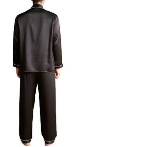 Pijamas de Satén para Hombre al por Mayor, Diseño Personalizado OEM 2026, Conjunto de Lujo de Seda y Satén, Pijamas de Manga Larga con Botones - Product Image 2