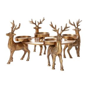 Classic design Silver deer candelabra with glass votive holders luxury animal candle holder multi arm candlestick <b>stand</b> - Product Image 3