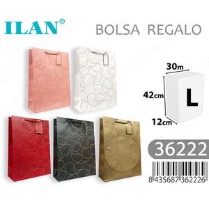 Borsa regalo ILAN 30x42x12cm taglia L con motivo decorativo per regali - Product Image 1