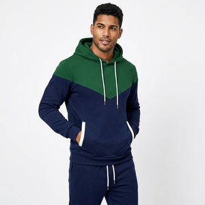 Ensemble sweat à capuche et pantalon color block pour homme, manches longues, cordon de serrage, survêtement décontracté, vêtement d'automne, matière respirante en polyester et coton - Product Image 5