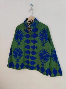 Veste en coton brodée à col mandarin vert, manches longues, style chinois, vêtement d'extérieur décontracté pour adultes, tenue de printemps - Product Image 2