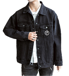 Casual Jacket Men Simple Man Stylish Denim Jacket Jeans Denim Jackets for Men Direct Factory Made Custom Logo Printing - Product Image 1