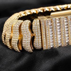 Pulsera de Lujo con Moissanita de Moda, Plata 925, Corte Baguette, Engaste de Canal, Unisex, Regalo para Boda, Compromiso, Fiesta, Joyería - Product Image 2