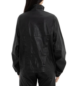 Chaqueta Cortavientos de Cuero Genuino Negra Unisex de Alta Calidad OEM, Estilo Motociclista, Chaqueta de Cuero a Prueba de Viento para Invierno - Product Image 3