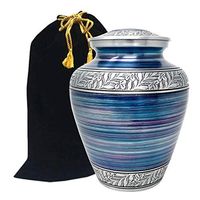 Urne funéraire artisanale moderne en aluminium Art Déco, capacité 3-4L, forme cylindrique, glaçure craquelée, impression personnalisée, adulte