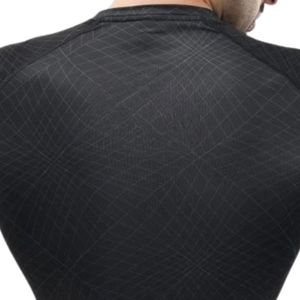 <b>Black</b> <b>Men</b> Short Sleeve Athletic T <b>Shirt</b> Crew Neck Slim Fit Textured Gym Workout Fitness Running Training Performance Sports Top - Product Image 4