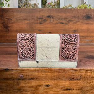 Cartera de piel de vaca auténtica hecha a mano, cartera occidental para tarjetas de crédito, cosida a mano, para mujer - Product Image 5
