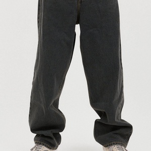 Nouvelle Arrivée Jean en Denim Délavé Foncé Coton Extensible Coupe Ample Hip Hop Pantalon Décontracté Vêtements Personnalisés OEM Marque Privée - Product Image 2