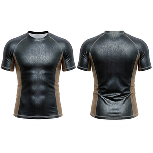 Maillot de compression professionnel pour hommes, tissu extensible à séchage rapide, idéal pour la gym, le fitness, le MMA, le BJJ et les sports. - Product Image 4