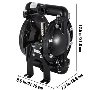 Pompa Idraulica a Doppia Membrana in Alluminio Azionata ad Aria, Ingresso/Uscita 1'', 35 GPM Max, 120 PSI, Membrana in Nitrile QBY4 25L - Product Image 2