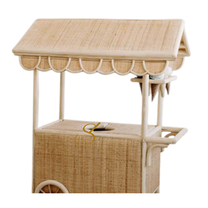 Chariot à glaces en rotin fait main unique pour enfants, ensemble de jeu de cuisine pour enfants, 100% sûr - Product Image 2