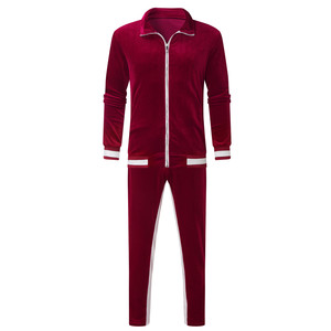 <b>Velvet</b> Two Piece Tracksuit <b>Men</b> Set Sweatsuit Male <b>Velvet</b> Thick <b>Jacket</b> + Track Pants Warm Sweatshirt Winter Sportswear Plus Size - Product Image 3