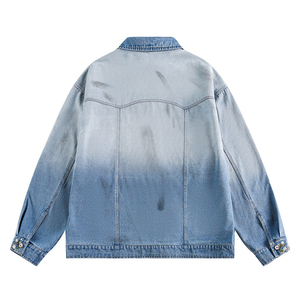 Denim Jean <b>Jacket</b> Casual Outwear Winter Fall Button Coat Oversize High Quality 100% Cotton Quick-drying Breathable - Product Image 2
