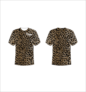 Custom Short Sleeve Sublimation T-Shirt Lightweight Athletic Apparel With Traditional Brown And Black Leopard <b>Animal</b> Print Bulk - Product Image 1