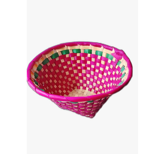 Panier en fibre de banane, panier de rangement tissé à la main, rond, rose, vert, bohème, décoration intérieure pour salon - Product Image 6
