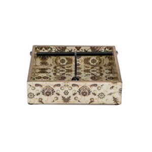 Artisan Luxury Enamel Coated Tissue Holder Custom Printed Floral Motif Eco-Friendly Waterproof for Classic <b>Vanity</b> <b>Bedroom</b> Dining - Product Image 6