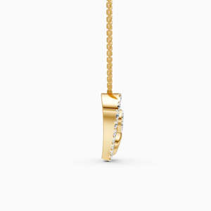 14K Gold Sternanhänger Halskette Runder Brillantschliff Diamant Mikro-Einlage Trendiges Hochzeits-Feinschmuck-Set - Product Image 1