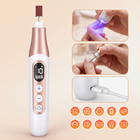 Perceuse à ongles électrique professionnelle 45000 tr/min avec lampe UV intégrée, lime électrique rechargeable 2-en-1 pour ongles en acrylique et gel