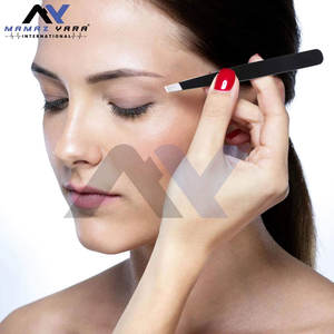 Pinces à épiler en acier inoxydable à pointe inclinée, pour poils du visage et sourcils, lot de 5 pinces à épiler pour hommes et femmes, couleur noire - Product Image 2