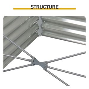 Fioriera Rettangolare Rialzata in Metallo Zincato da 60 cm per Giardino, Ideale per Coltivare Verdure e Frutta - Product Image 6