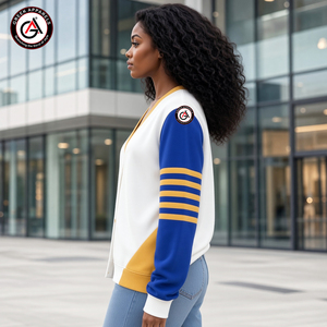Sigma Gamma Rho Sorority Embroidered Acrylic Women's Winter Vintage Anti-Wrinkle V-Neck Full Sleeve Cardigan <b>Covered</b> <b>Buttons</b> - Product Image 3