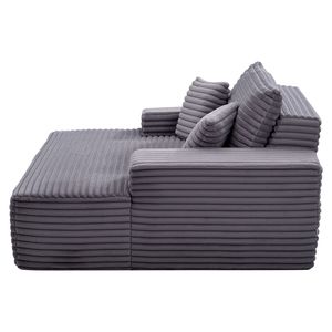 Moderna Chaise Longue da Interno Oversize da 54 Pollici, Sedia da Lettura Imbottita Senza Struttura con Schienale Solido, Cuscini Decorativi e Braccioli - Product Image 1