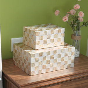Caja decorativa moderna de concha de capiz color marfil, cajas decorativas para decoración del hogar, precio al por mayor desde Vietnam - Product Image 3