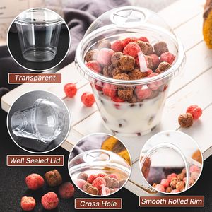 Clear PET Parfait Dessert Cups <b>with</b> Dome <b>Lids</b>, Disposable Food <b>Containers</b> for Commercial and <b>Takeaway</b> Use - Product Image 3
