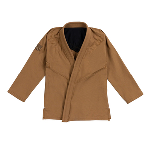 Uniforme de karaté BJJ léger unisexe, couleur marron, tissu respirant, costumes de judo et de karaté pour hommes avec ceinture noire - Product Image 2