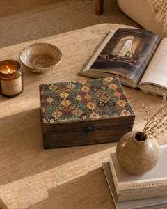 Caja organizadora de joyas de madera de mango UO con patrón personalizado grabado, artículo de decoración para el hogar y la oficina, precio de fábrica - Product Image 4