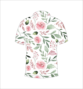 Polo pour homme à imprimé floral rose, personnalisé, manches courtes, décontracté, pour le golf - Product Image 3