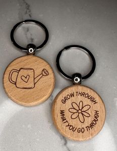 Indian Custom <b>Engraved</b> Wooden Keychain Round Blank Wood <b>Key</b> <b>Ring</b> Sublimation Logo <b>Key</b> Tag Gift - Product Image 1