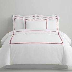 Ensemble de housse de couette moderne T-150 en polyester blanc avec point de couture Baratta, 3 pièces, respirant, toutes saisons, taille King, pour usage domestique - Product Image 2