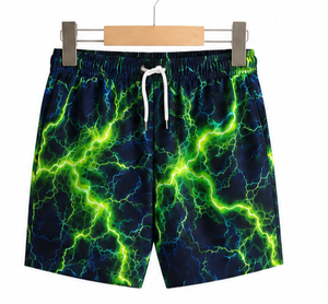 กางเกงว่ายน้ำแบบลำลองกางเกงขาสั้นบอร์ดพิมพ์ลายสายฟ้าของผู้ชาย - Product Image 3