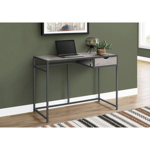 Scrivania Moderna Contemporanea da 42 Pollici per Ufficio Domestico con Cassetti Portaoggetti, Laminato Grigio e Metallo Nero per Lavoro con Laptop - Product Image 5