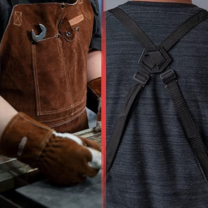 Tablier de soudeur en cuir de vachette pleine fleur avec 6 poches, résistant à la chaleur et aux flammes, pour atelier de soudage et forgeron - Product Image 2